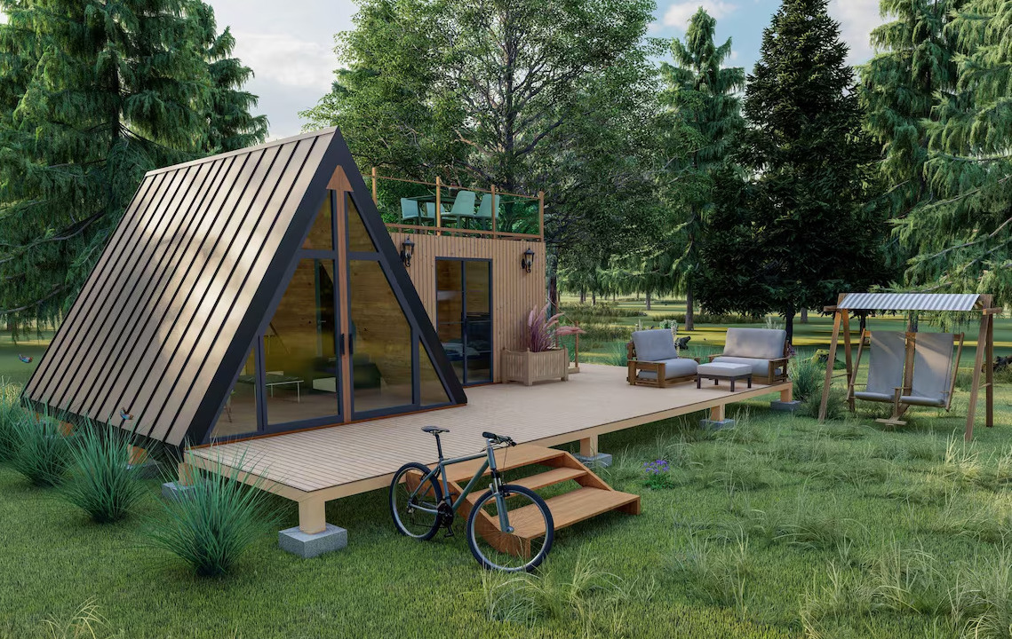 Chambre studio de jardin 40m² clé en main sols chêne